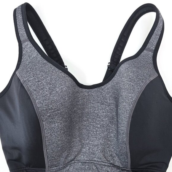 Cacique LIVI Active High-Impact Molded Underwired Sports Bra Black Gray - Picture 3 of 10